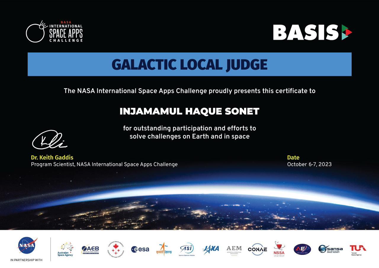 NASA Space Apps — Galactic Local Judge gallery image 4