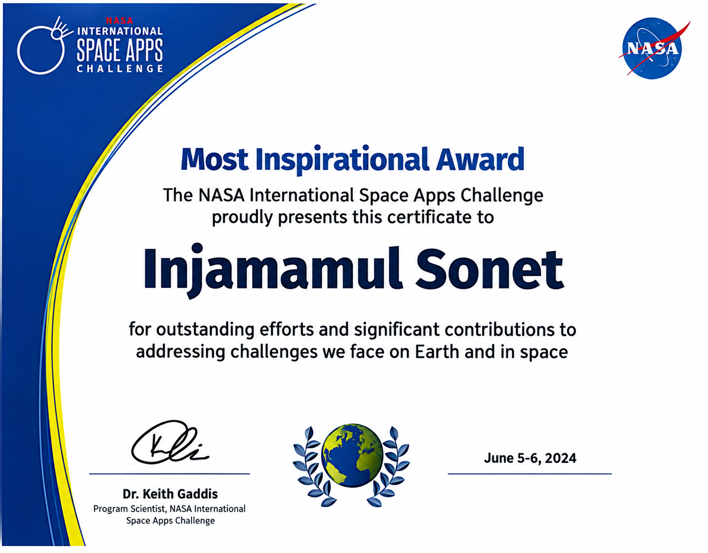 NASA Space Apps Global Champion gallery image 5